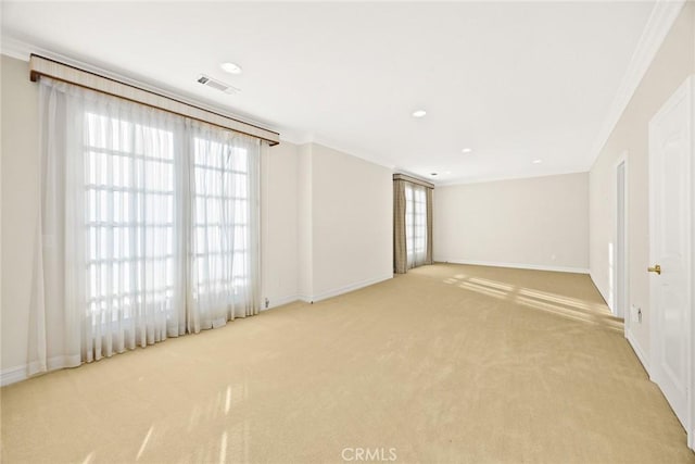 2832 Oak Knoll Dr, Diamond Bar, CA 91765 - spare room featuring crown molding, carpet floors, and recessed lighting