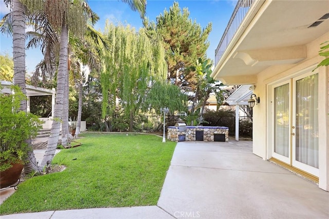 2832 Oak Knoll Dr, Diamond Bar, CA 91765 - fenced backyard featuring a patio, an outdoor hangout area, and french doors