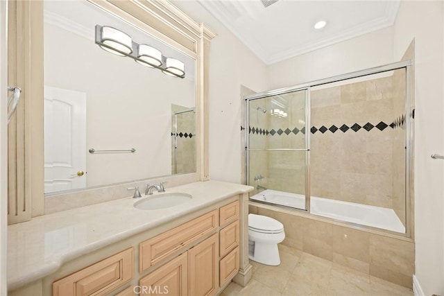 2832 Oak Knoll Dr, Diamond Bar, CA 91765 - bathroom with ornamental molding, vanity, and tiled shower / bath combo