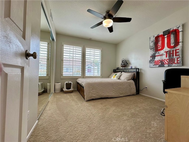 27721 Rubidoux, Mission Viejo, CA 92692 - carpeted bedroom featuring a ceiling fan and a textured ceiling
