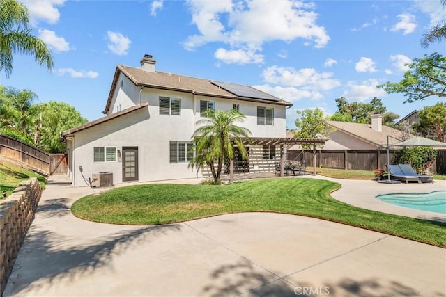 775 Via Blairo, Corona, CA 92879 - back of property with a pergola, a patio area, stucco siding, and a fenced backyard
