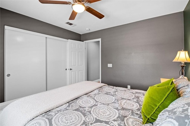 775 Via Blairo, Corona, CA 92879 - bedroom featuring a closet and ceiling fan