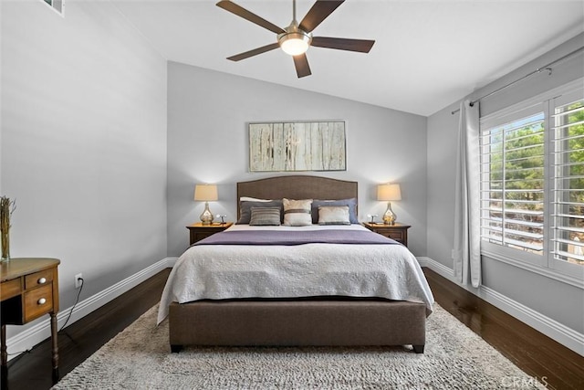 775 Via Blairo, Corona, CA 92879 - bedroom featuring vaulted ceiling, wood finished floors, and ceiling fan