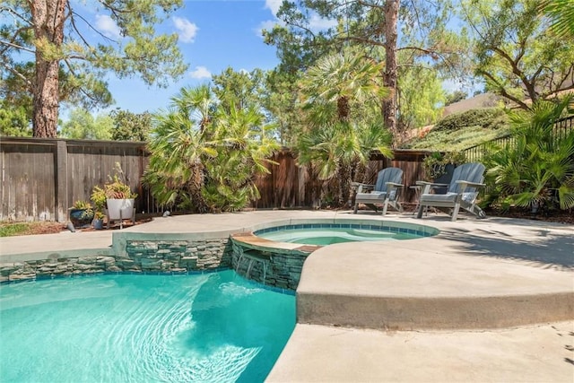 775 Via Blairo, Corona, CA 92879 - view of pool featuring a fenced backyard, a pool with connected hot tub, and a patio