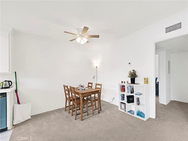 525 S Shelton St Unit 205, Burbank, CA 91506 - carpeted dining area with ceiling fan and crown molding