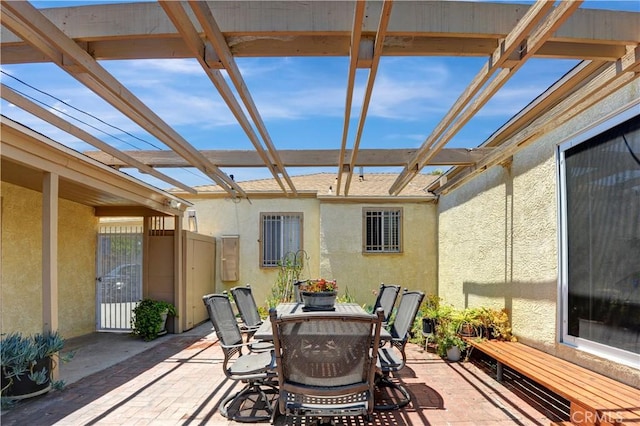 12108 Muriel Dr, Lynwood, CA 90262 - view of patio featuring outdoor dining area and a pergola