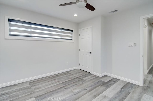 12517 Walcroft St, Lakewood, CA 90715 - unfurnished room with a ceiling fan, wood finished floors, and recessed lighting