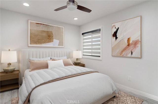 12517 Walcroft St, Lakewood, CA 90715 - bedroom with wood finished floors, recessed lighting, and ceiling fan