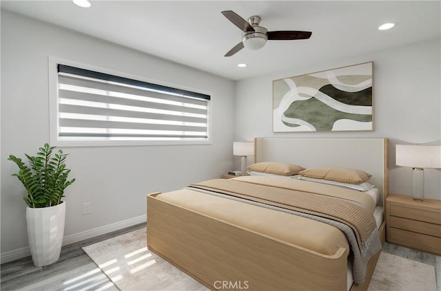 12517 Walcroft St, Lakewood, CA 90715 - bedroom with wood finished floors, recessed lighting, and a ceiling fan