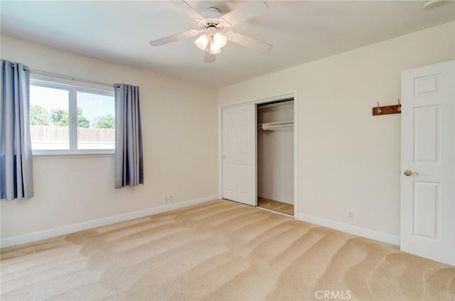 1251 Hackett Ave, Long Beach, CA 90815 - unfurnished bedroom featuring light colored carpet, a closet, and ceiling fan