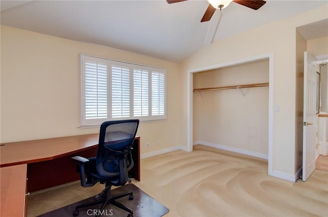 1251 Hackett Ave, Long Beach, CA 90815 - unfurnished office with carpet, ceiling fan, and lofted ceiling