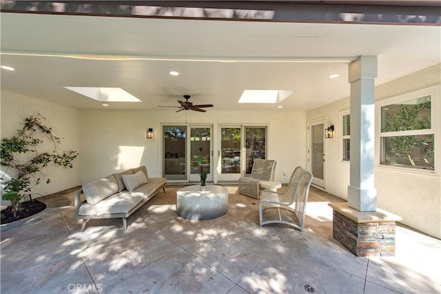 19281 Sierra Inez Rd, Irvine, CA 92603 - view of patio / terrace featuring an outdoor living space and ceiling fan