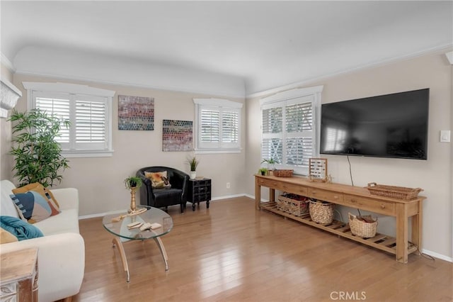 1269 W 1st St, San Pedro, CA 90732 - living room with wood finished floors and ornamental molding