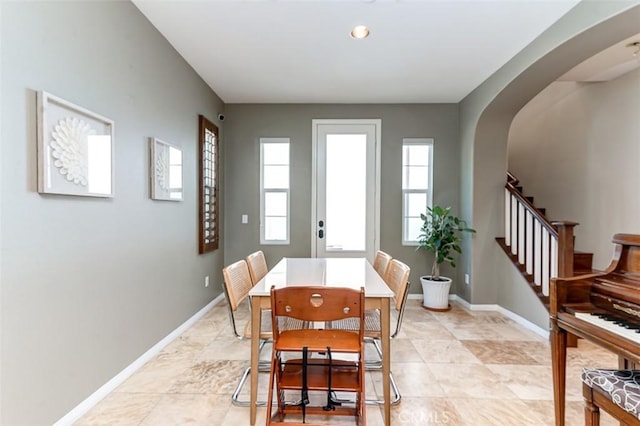 440 N Santa Maria St, Anaheim, CA 92801 - dining room with arched walkways and stairway