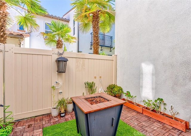 440 N Santa Maria St, Anaheim, CA 92801 - view of patio with a fire pit and a gate