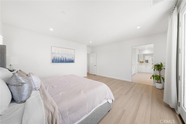 246 Canterbury, Irvine, CA 92618 - bedroom featuring light wood-style floors, recessed lighting, and connected bathroom