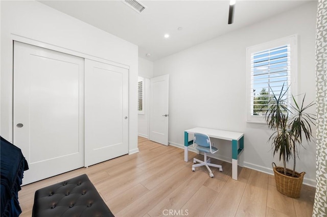 246 Canterbury, Irvine, CA 92618 - office area featuring light wood-style floors and recessed lighting