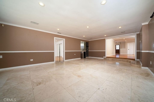 11302 Cheddar St, Norwalk, CA 90650 - spare room with recessed lighting, crown molding, and light tile patterned floors
