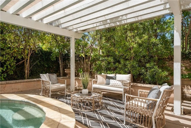 29125 Starwood Pl, Saugus, CA 91390 - view of patio / terrace with a pergola and an outdoor living space