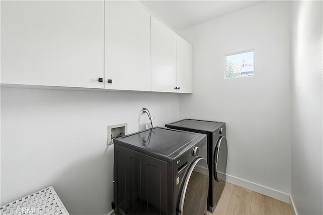 29125 Starwood Pl, Saugus, CA 91390 - laundry area featuring cabinet space, washing machine and dryer, and light wood-style floors