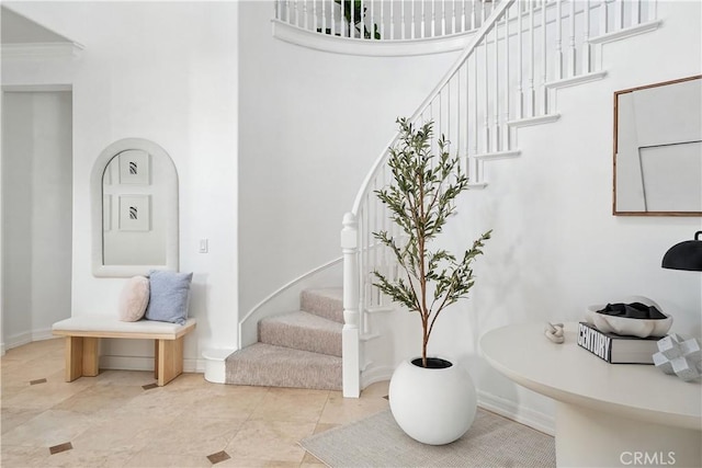 29125 Starwood Pl, Saugus, CA 91390 - foyer with stairway and a towering ceiling