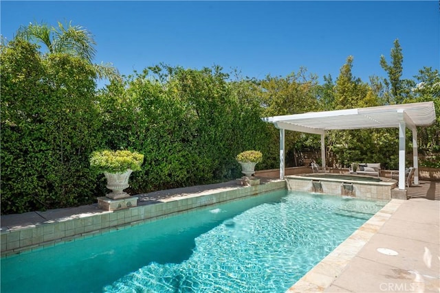 29125 Starwood Pl, Saugus, CA 91390 - view of pool with a pool with connected hot tub and a pergola