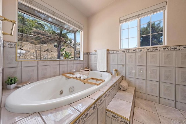1153 Merritt Dr, El Cajon, CA 92020 - full bathroom featuring a tub with jets and tile patterned flooring