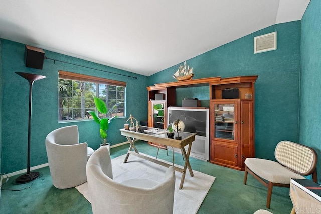 1153 Merritt Dr, El Cajon, CA 92020 - carpeted home office with lofted ceiling