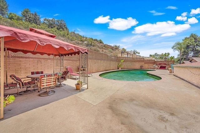 1153 Merritt Dr, El Cajon, CA 92020 - view of swimming pool featuring a gazebo, a fenced backyard, and a patio