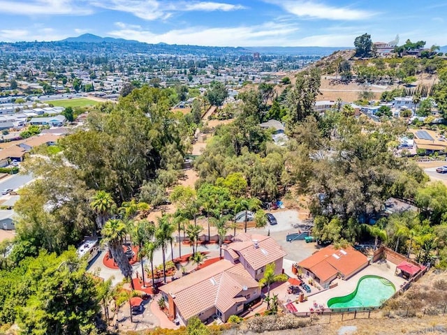1153 Merritt Dr, El Cajon, CA 92020 - aerial view of residential area featuring mountains and a pool area