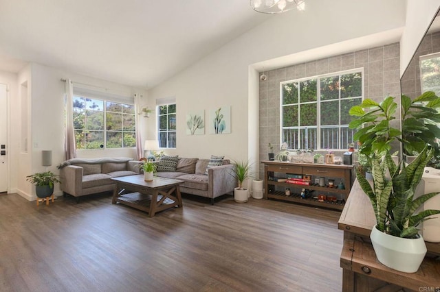 888 Arvita Ct, Oceanside, CA 92057 - living room featuring vaulted ceiling, wood finished floors, and plenty of natural light