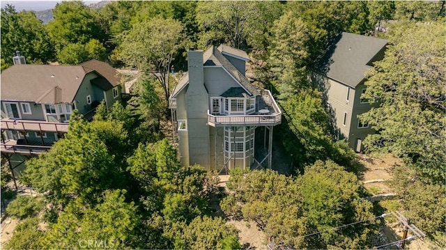 915 Breithorn Dr, Lake Arrowhead, CA 92352 - view from above of property with a forest