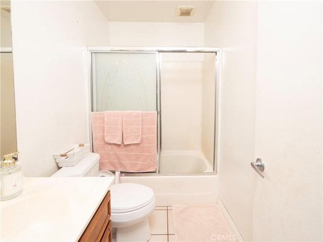 9228 Elm Vista Dr Unit B, Downey, CA 90242 - full bath featuring vanity, tile patterned floors, and enclosed tub / shower combo