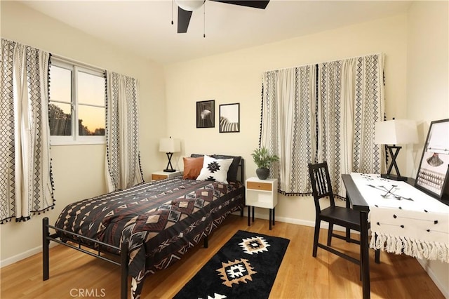 8220 Owens St, Sunland, CA 91040 - bedroom with wood finished floors and ceiling fan
