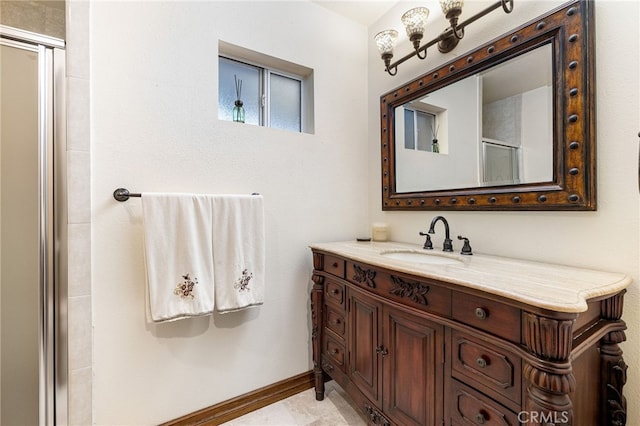 981 Deep Springs Dr, Claremont, CA 91711 - bathroom with vanity and a shower with shower door