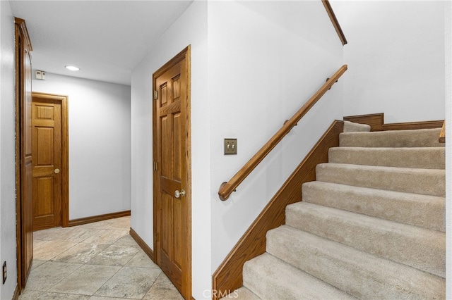 981 Deep Springs Dr, Claremont, CA 91711 - stairway with baseboards and recessed lighting