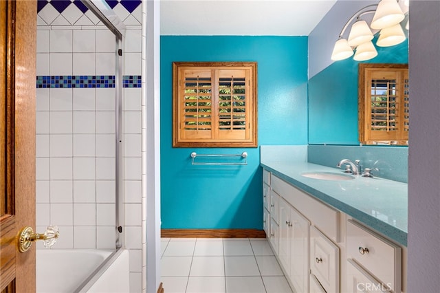 981 Deep Springs Dr, Claremont, CA 91711 - full bathroom with tile patterned flooring, vanity, and bathing tub / shower combination