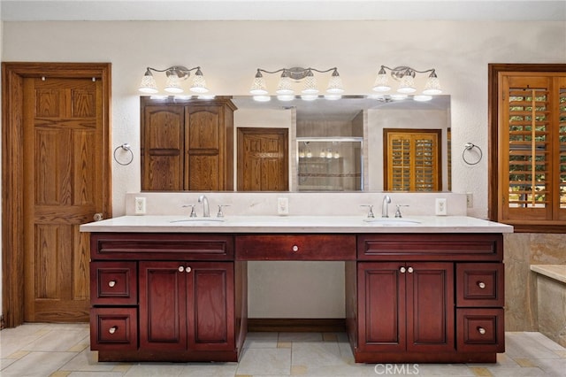 981 Deep Springs Dr, Claremont, CA 91711 - full bathroom featuring double vanity and a shower stall