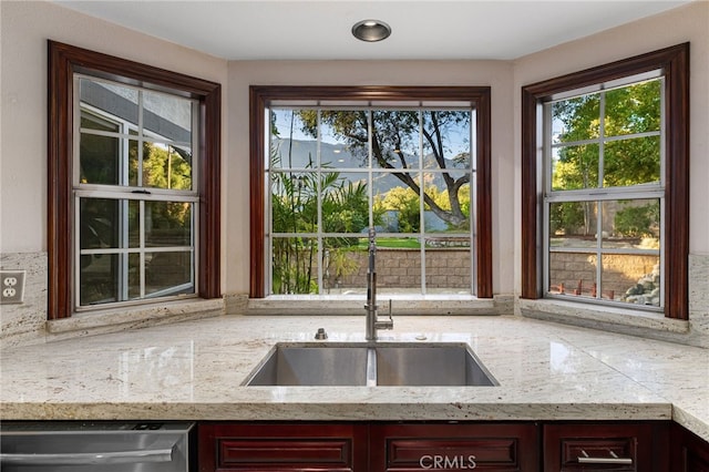 981 Deep Springs Dr, Claremont, CA 91711 - kitchen with dishwasher, healthy amount of natural light, and light stone countertops