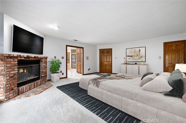981 Deep Springs Dr, Claremont, CA 91711 - bedroom featuring carpet flooring and a fireplace