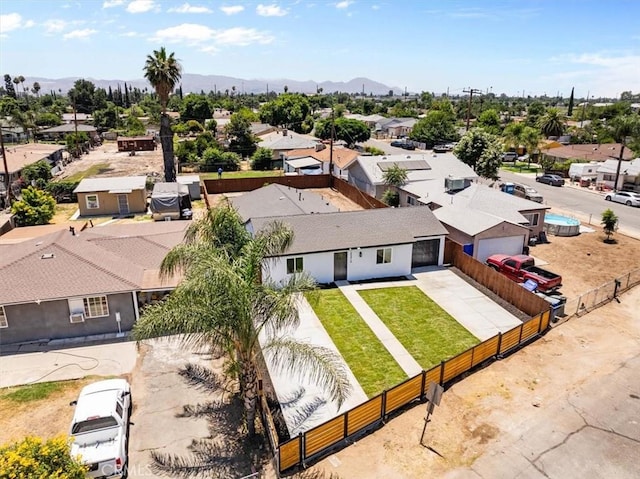 25415 Paloma Rd, San Bernardino, CA 92410 - aerial perspective of suburban area featuring a mountain backdrop
