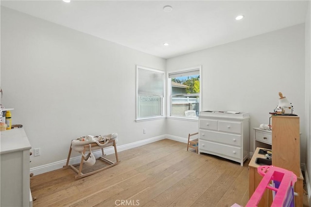 4752 Josie Ave, Lakewood, CA 90713 - playroom featuring light wood-style flooring and recessed lighting