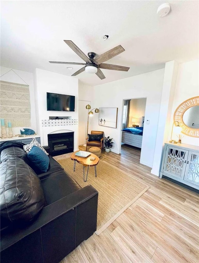 444 Pier Ave Unit 4, Oceano, CA 93445 - living room with ceiling fan and wood finished floors