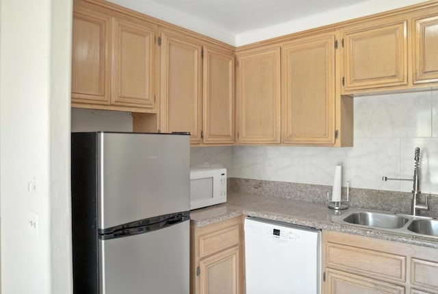1817 E Grand Ave Unit 6, Escondido, CA 92027 - kitchen with white appliances, light countertops, and light brown cabinets