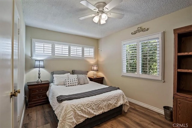 13239 Sayre St, Sylmar, CA 91342 - bedroom with wood finished floors, a textured ceiling, and a ceiling fan