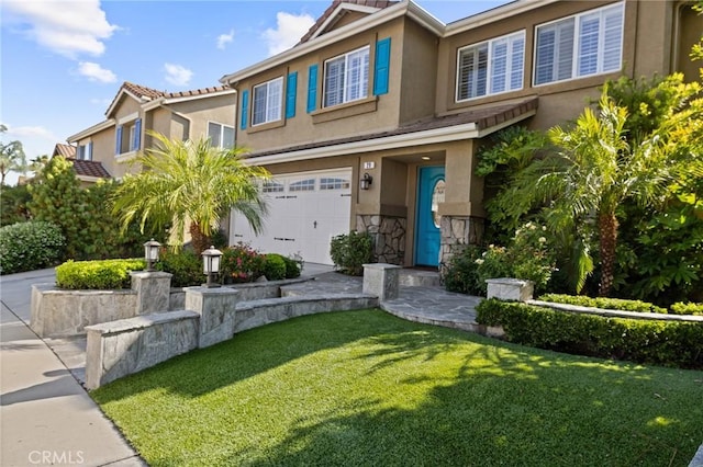 29 Hemingway Ct, Trabuco Canyon, CA 92679 - view of front of home featuring a garage, stucco siding, and a front yard