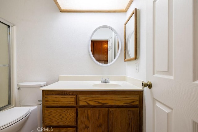 43920 Delgado Ct, Lancaster, CA 93535 - bathroom with vanity and a shower with door