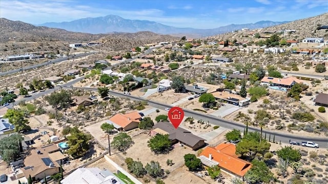 7575 Whitney Ave, Yucca Valley, CA 92284 - aerial view of residential area featuring mountains and a desert landscape