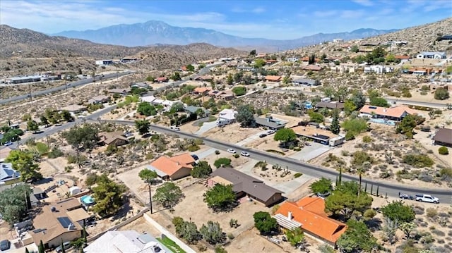 7575 Whitney Ave, Yucca Valley, CA 92284 - aerial view of residential area with mountains and a desert landscape