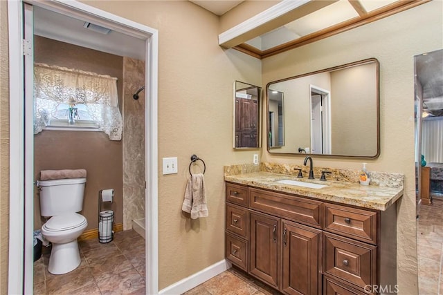 10735 Juniper Ave, Fontana, CA 92337 - bathroom with a shower, vanity, and tile patterned flooring